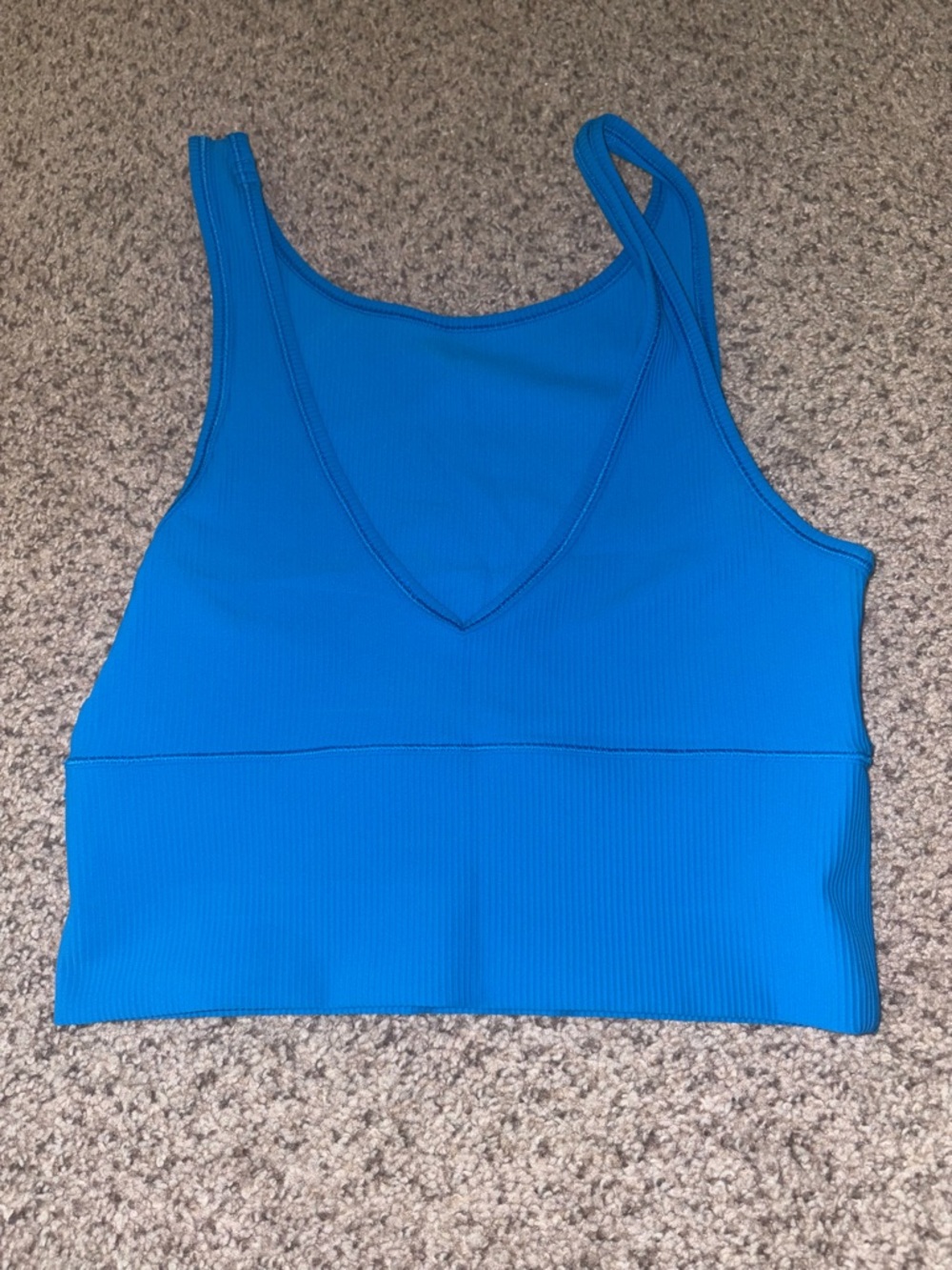 lululemon athletica Blue Ribbed V-Neck Tank